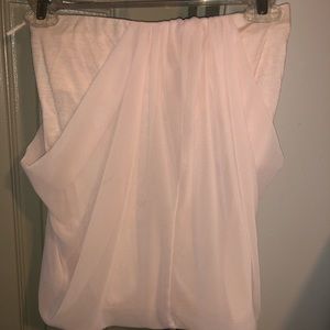 Express pale pink flowy chiffon tube top XS